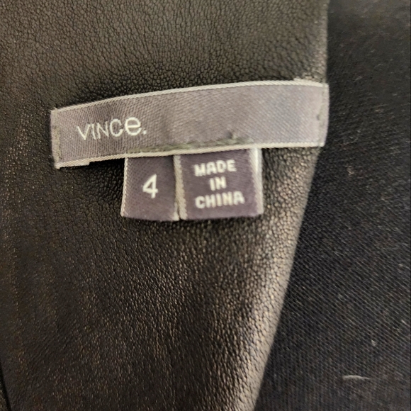Gorgeous Designer Vince Black Leather Dress - Picture 4 of 4